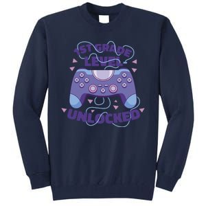 1st Grade Level Unlocked Back To School Gamer Tall Sweatshirt