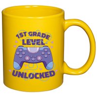 1st Grade Level Unlocked Back To School Gamer 11oz C Handle Ceramic Mug