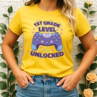 1st Grade Level Unlocked Back To School Gamer Womens T-Shirt