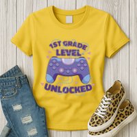 1st Grade Level Unlocked Back To School Gamer Womens T-Shirt