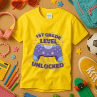 1st Grade Level Unlocked Back To School Gamer Kids T-Shirt