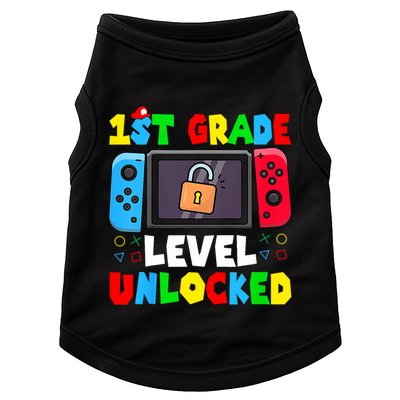 1st Grade Level Unlocked Back To School First Day Gamer Boy Doggie Tank
