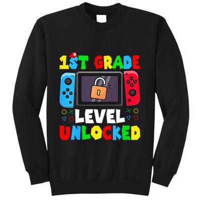 1st Grade Level Unlocked Back To School First Day Gamer Boy Sweatshirt