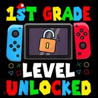 1st Grade Level Unlocked Back To School First Day Gamer Boy 7-Panel Snapback Hat