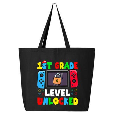 1st Grade Level Unlocked Back To School First Day Gamer Boy 25L Jumbo Tote