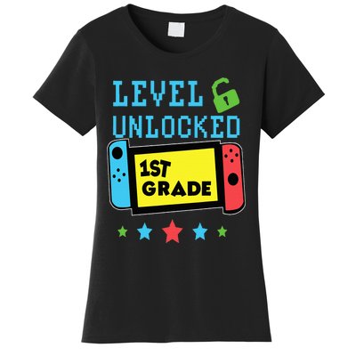 1st Grade Level Unlocked Gamer First Day Of School Women's T-Shirt