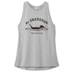 1 Grandpaw Lab Tested Pun Labrador Retriever Grandpa Ladies PosiCharge Tri-Blend Wicking Tank