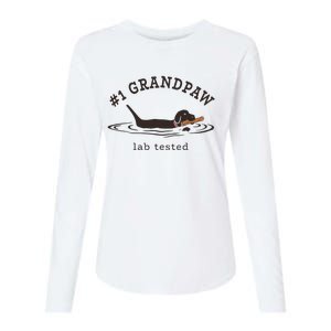 1 Grandpaw Lab Tested Pun Labrador Retriever Grandpa Womens Cotton Relaxed Long Sleeve T-Shirt