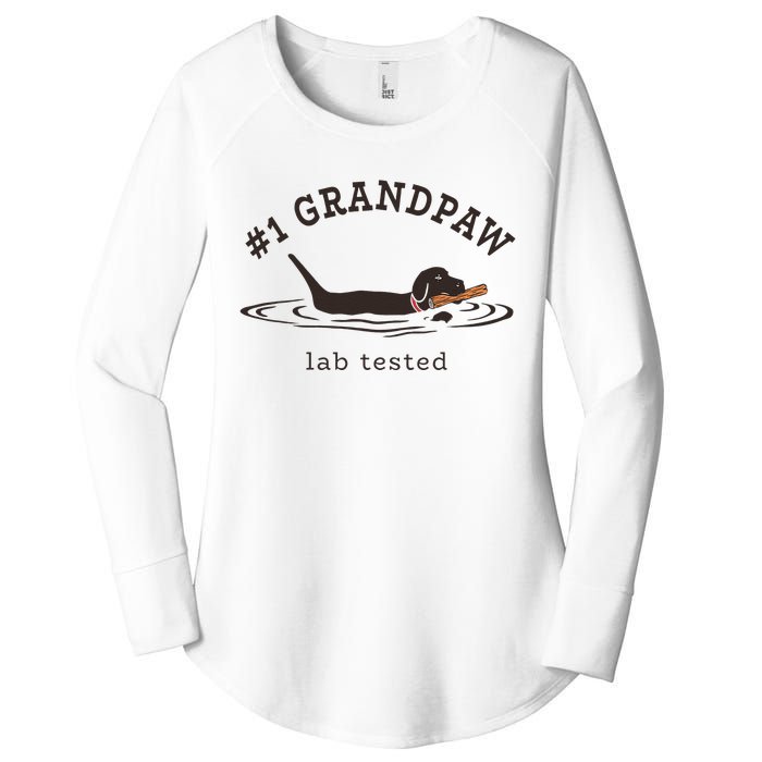 1 Grandpaw Lab Tested Pun Labrador Retriever Grandpa Women's Perfect Tri Tunic Long Sleeve Shirt