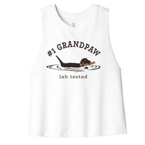 1 Grandpaw Lab Tested Pun Labrador Retriever Grandpa Women's Racerback Cropped Tank