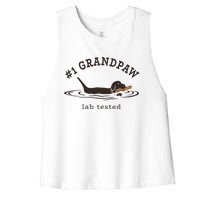 1 Grandpaw Lab Tested Pun Labrador Retriever Grandpa Women's Racerback Cropped Tank