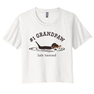 1 Grandpaw Lab Tested Pun Labrador Retriever Grandpa Women's Crop Top Tee