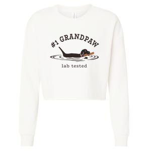 1 Grandpaw Lab Tested Pun Labrador Retriever Grandpa Cropped Pullover Crew