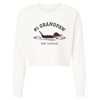 1 Grandpaw Lab Tested Pun Labrador Retriever Grandpa Cropped Pullover Crew