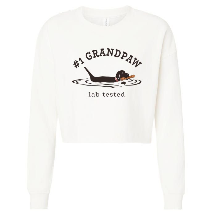 1 Grandpaw Lab Tested Pun Labrador Retriever Grandpa Cropped Pullover Crew