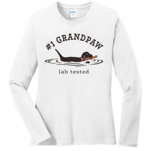 1 Grandpaw Lab Tested Pun Labrador Retriever Grandpa Ladies Long Sleeve Shirt