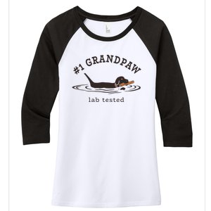 1 Grandpaw Lab Tested Pun Labrador Retriever Grandpa Women's Tri-Blend 3/4-Sleeve Raglan Shirt