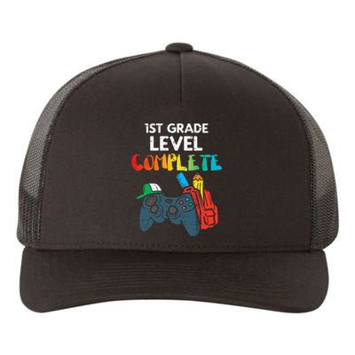 1st Grade Level Complete Gaming Boy Last Day Of School Gamer Yupoong Adult 5-Panel Trucker Hat