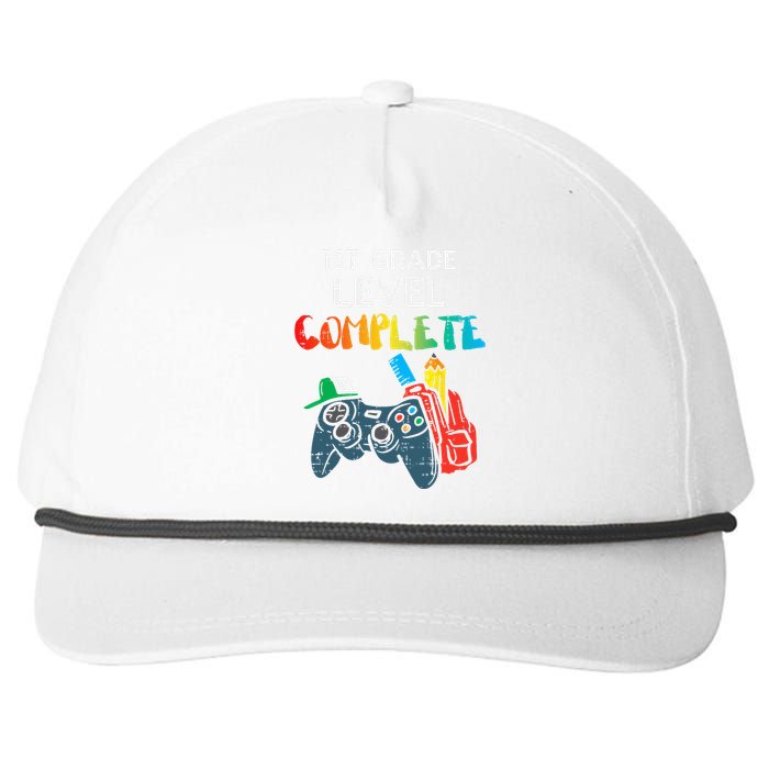 1st Grade Level Complete Gaming Boy Last Day Of School Gamer Snapback Five-Panel Rope Hat