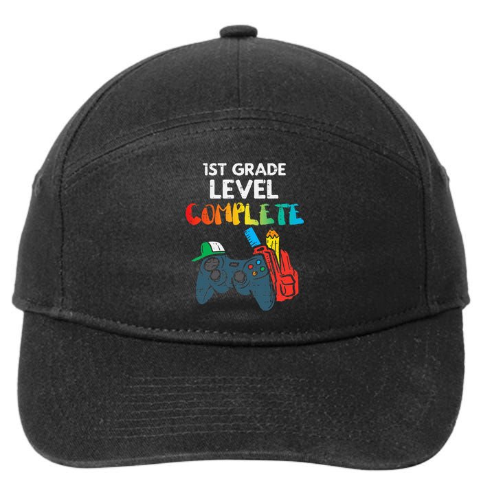 1st Grade Level Complete Gaming Boy Last Day Of School Gamer 7-Panel Snapback Hat