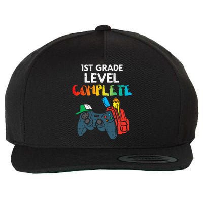 1st Grade Level Complete Gaming Boy Last Day Of School Gamer Wool Snapback Cap