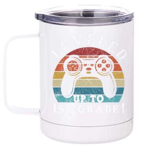 1St Grade Mode On Gamer Back To School First Days Meaningful Gift 12 oz Stainless Steel Tumbler Cup