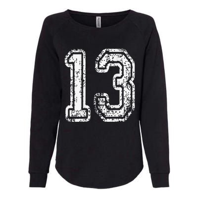 13 Grungy Numbered Sports Womens California Wash Sweatshirt