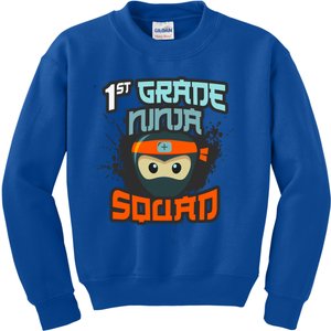 1st Grade Ninja Squad Hero First Day School Surprise Attack Gift Kids Sweatshirt