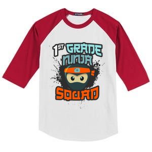 1st Grade Ninja Squad Hero First Day School Surprise Attack Gift Kids Colorblock Raglan Jersey