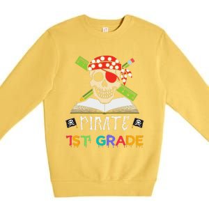 1st Grade Pirate Halloween Gift For Student Teacher Premium Crewneck Sweatshirt