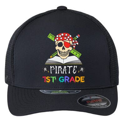 1st Grade Pirate Halloween Gift For Student Teacher Flexfit Unipanel Trucker Cap