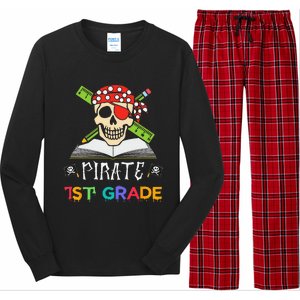 1st Grade Pirate Halloween Gift For Student Teacher Long Sleeve Pajama Set