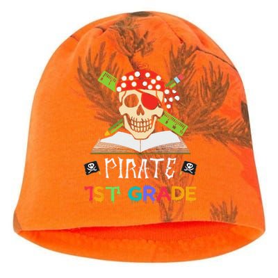 1st Grade Pirate Halloween Gift For Student Teacher Kati - Camo Knit Beanie