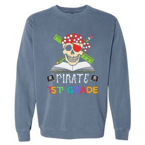 1st Grade Pirate Halloween Gift For Student Teacher Garment-Dyed Sweatshirt