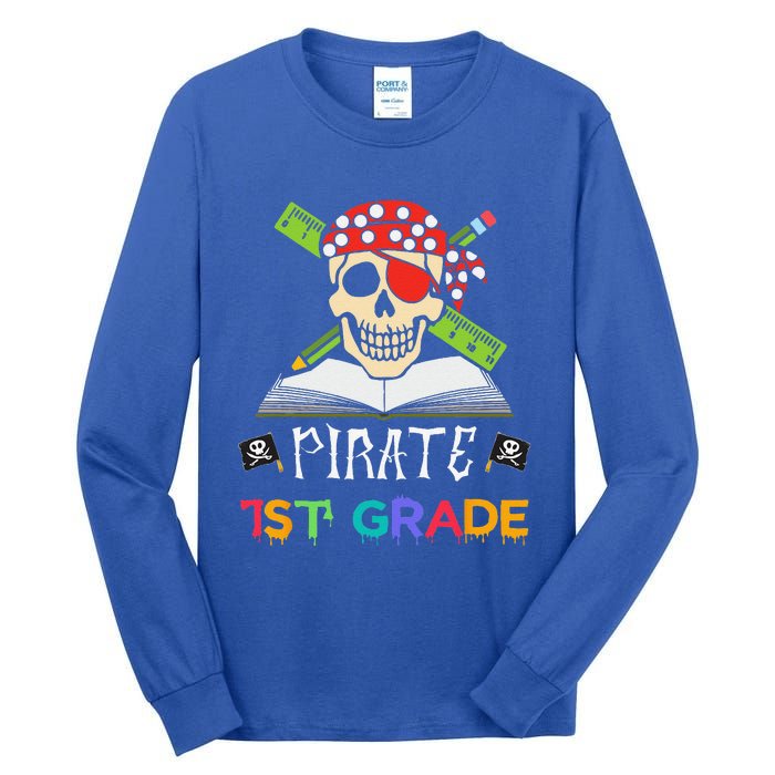 1st Grade Pirate Halloween Gift For Student Teacher Tall Long Sleeve T-Shirt