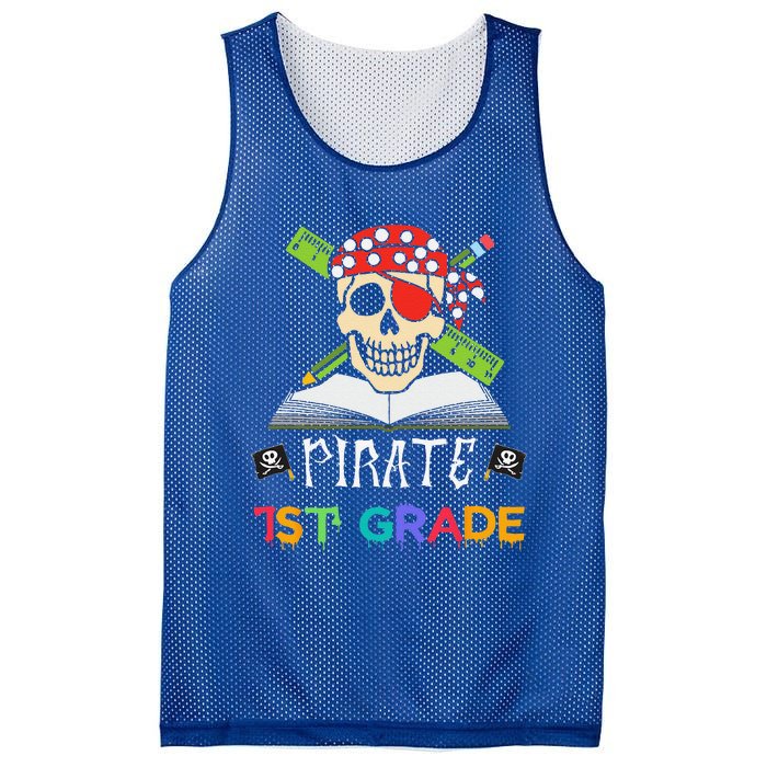 1st Grade Pirate Halloween Gift For Student Teacher Mesh Reversible Basketball Jersey Tank