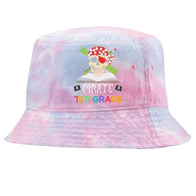 1st Grade Pirate Halloween Gift For Student Teacher Tie-Dyed Bucket Hat