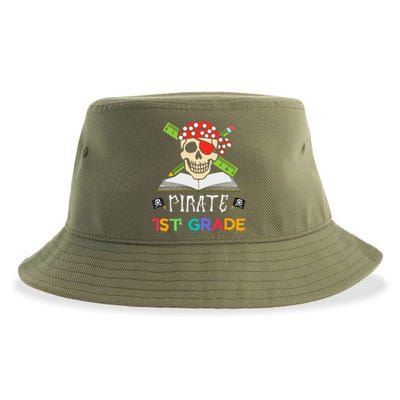 1st Grade Pirate Halloween Gift For Student Teacher Sustainable Bucket Hat