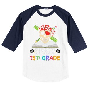 1st Grade Pirate Halloween Gift For Student Teacher Baseball Sleeve Shirt