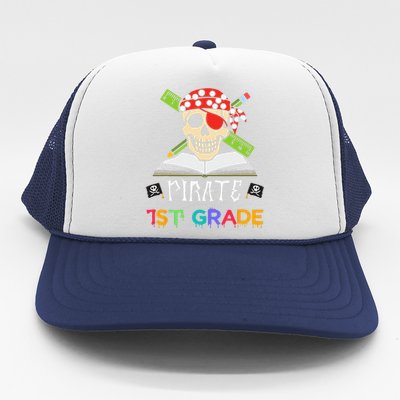 1st Grade Pirate Halloween Gift For Student Teacher Trucker Hat