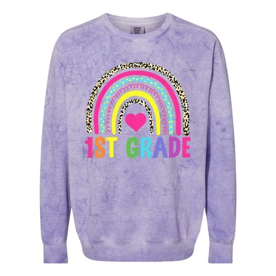 1st Grade Rainbow First Grade Team Teacher Colorblast Crewneck Sweatshirt