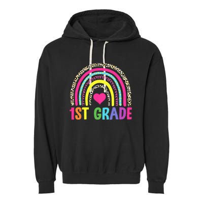 1st Grade Rainbow First Grade Team Teacher Garment-Dyed Fleece Hoodie