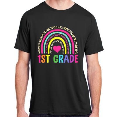 1st Grade Rainbow First Grade Team Teacher Adult ChromaSoft Performance T-Shirt