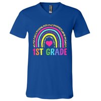 1st Grade Rainbow First Grade Team Teacher V-Neck T-Shirt