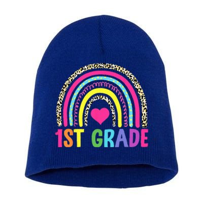 1st Grade Rainbow First Grade Team Teacher Short Acrylic Beanie