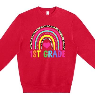 1st Grade Rainbow First Grade Team Teacher Premium Crewneck Sweatshirt