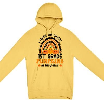 1St Grade Rainbow Halloween I Teach The Cutest Pumpkins Great Gift Premium Pullover Hoodie