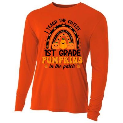 1St Grade Rainbow Halloween I Teach The Cutest Pumpkins Great Gift Cooling Performance Long Sleeve Crew