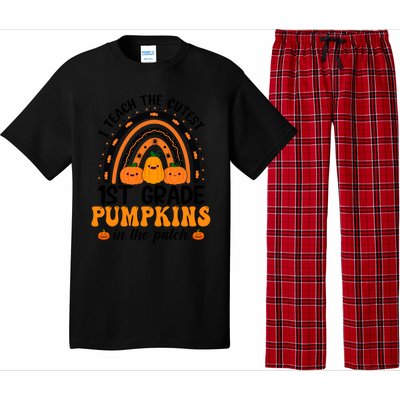 1St Grade Rainbow Halloween I Teach The Cutest Pumpkins Great Gift Pajama Set