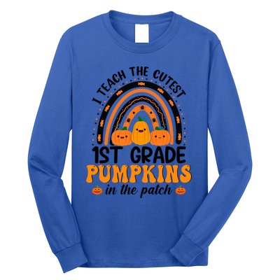 1St Grade Rainbow Halloween I Teach The Cutest Pumpkins Great Gift Long Sleeve Shirt